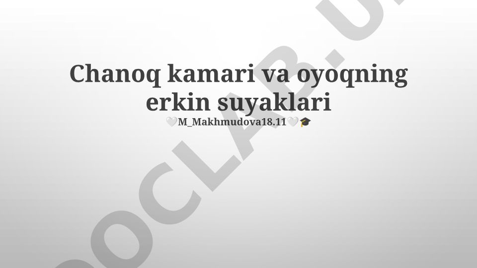 Qo'l va oyoq suyaklari anatomiyasi