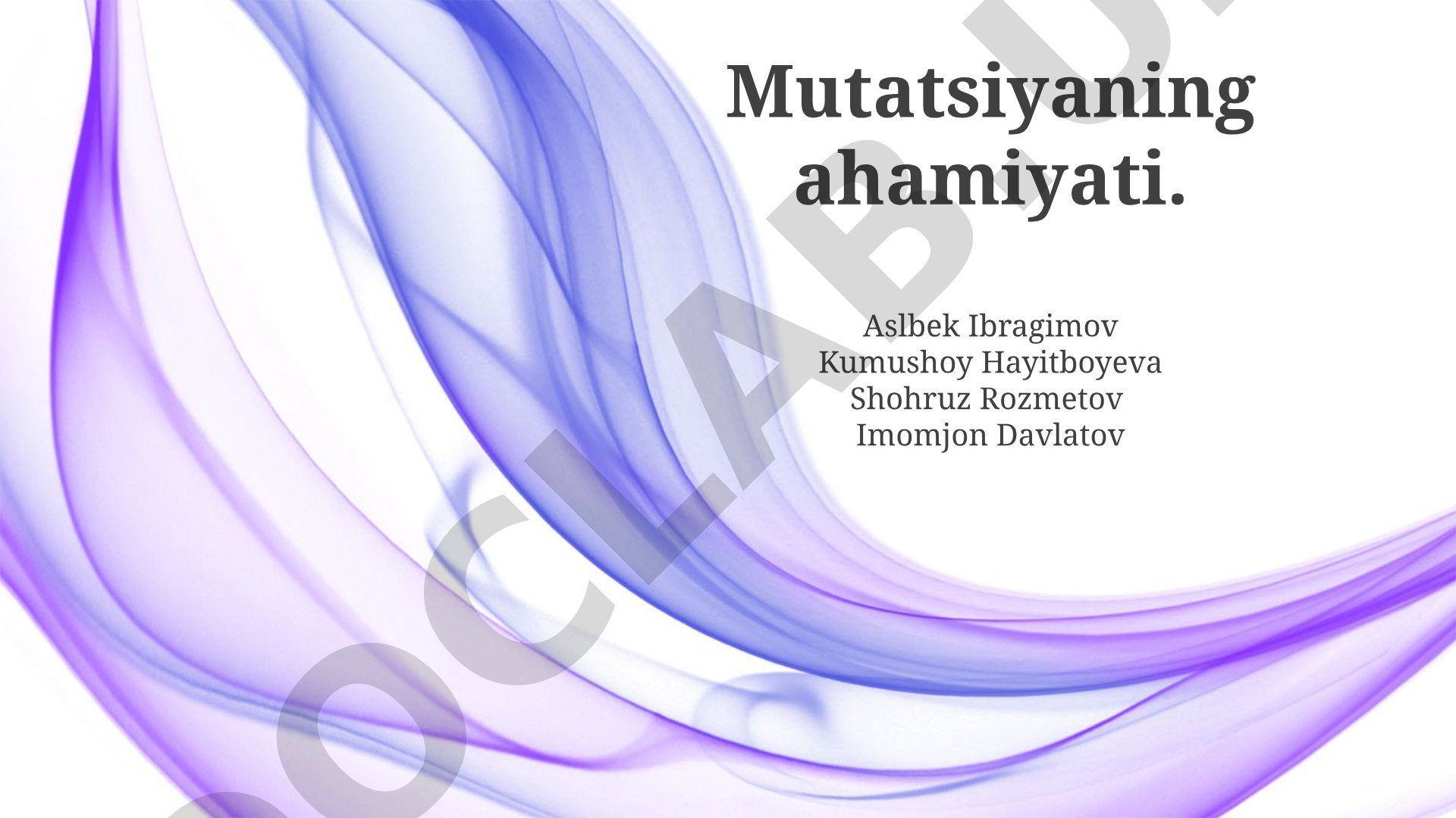 Mutatsiyaning ahamiyati
