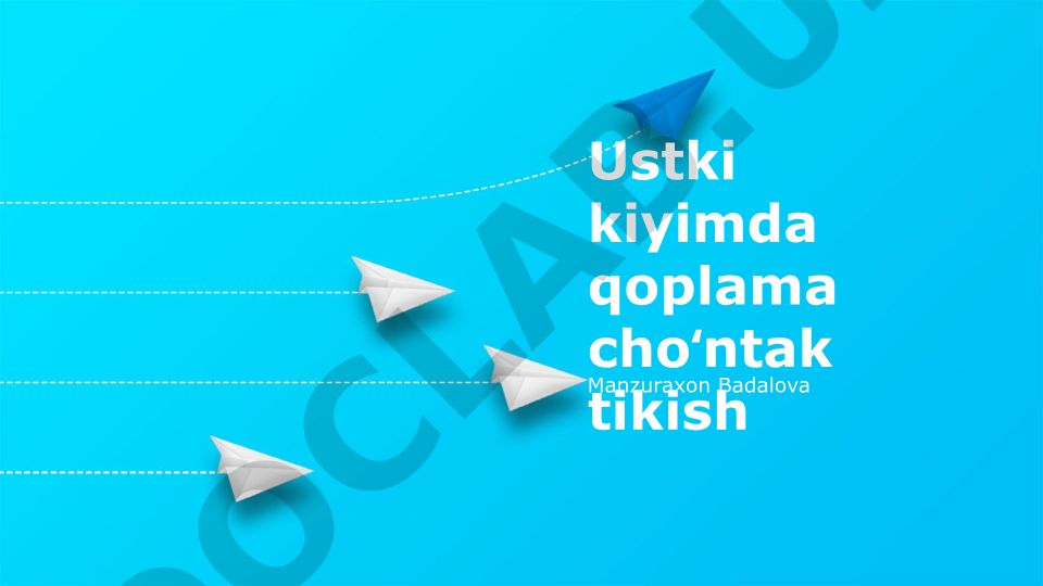 Ustki kiyimda qoplama choʻntak tikish