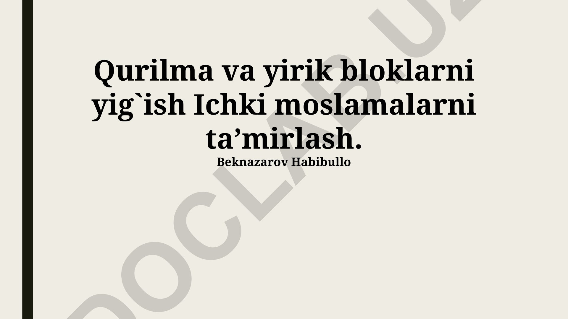 Ichki uskunalarni ta'mirlash va qurilmalarni yig'ish