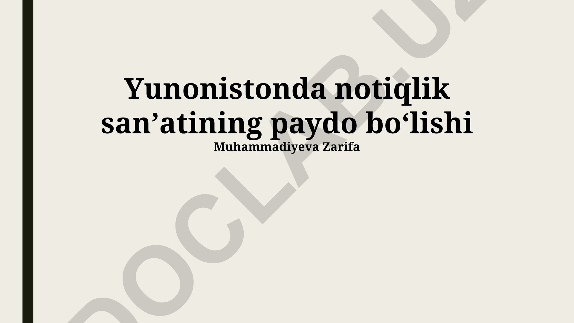 Yunonistonda notiqlik sanʼatining paydo boʻlishi