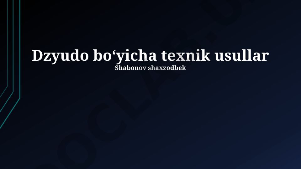 Dzyudo boʻyicha texnik usullar