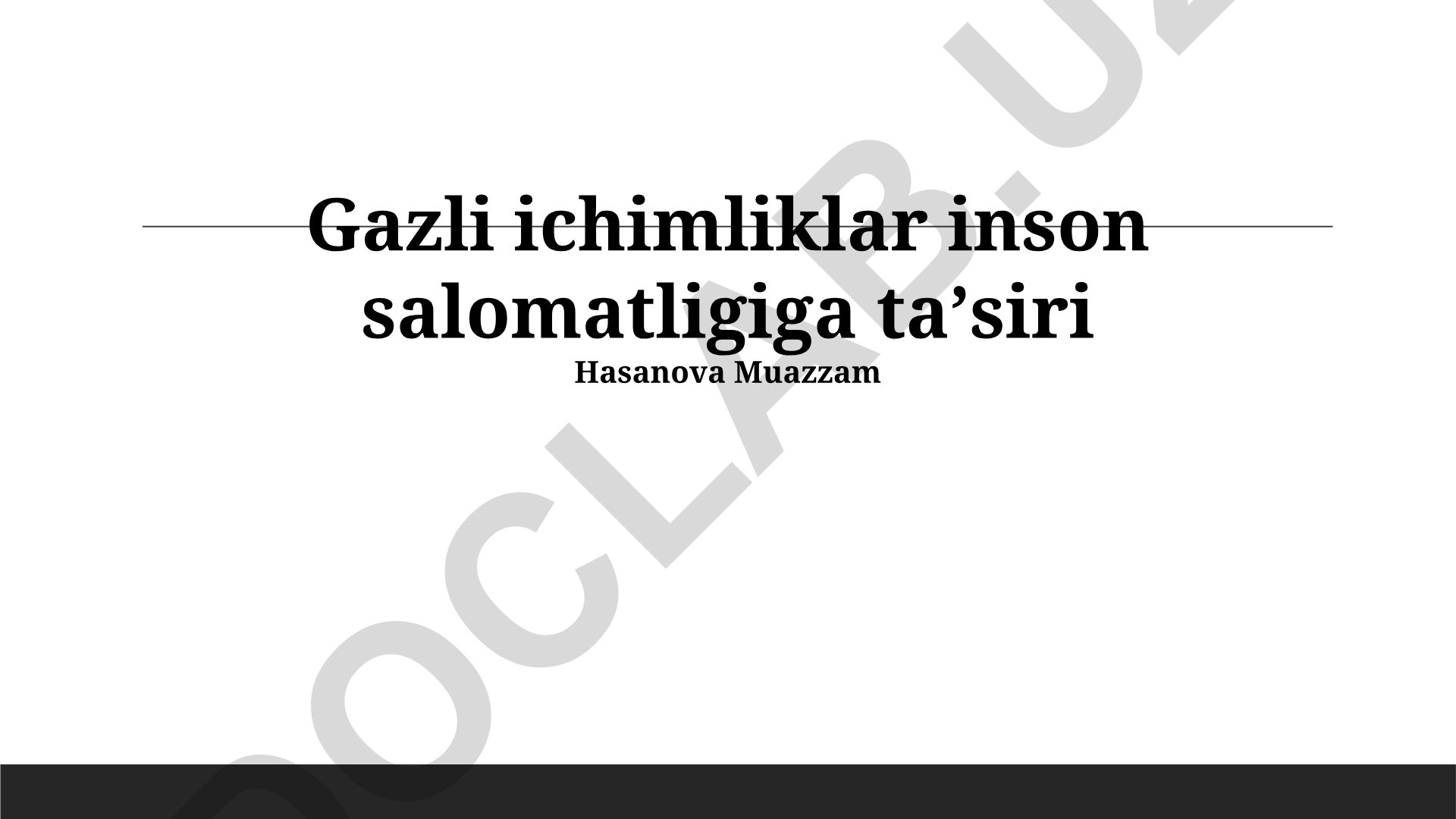 Gazli ichimliklar inson salomatligiga ta'siri
