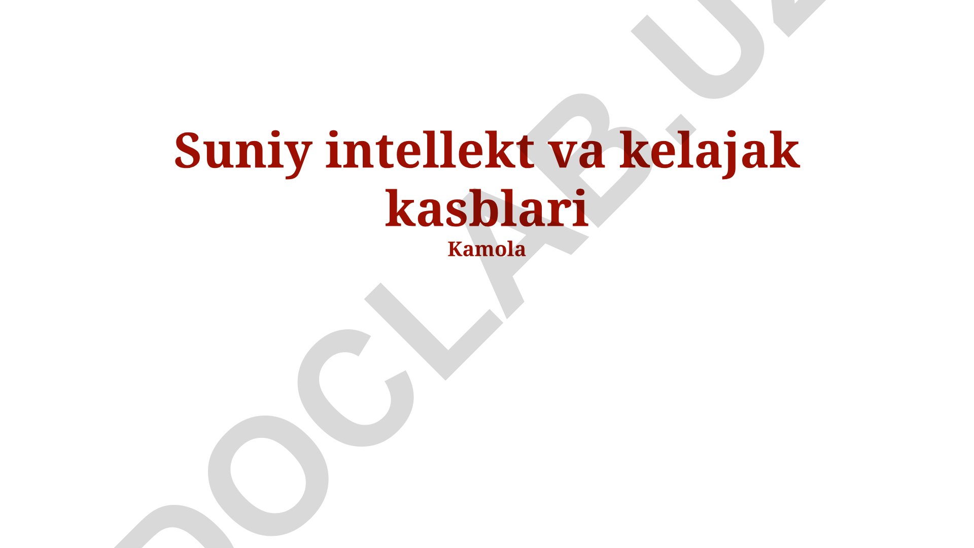 Suniy intellekt va kelajak kasblari