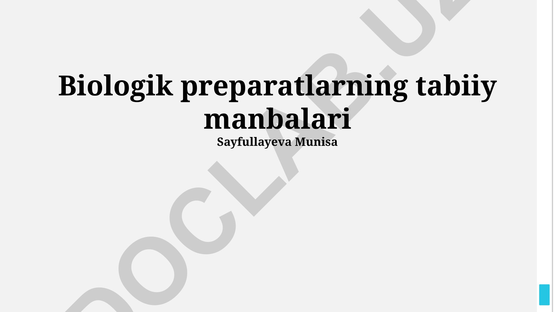 Biologik preparatlarning tabiiy manbalari