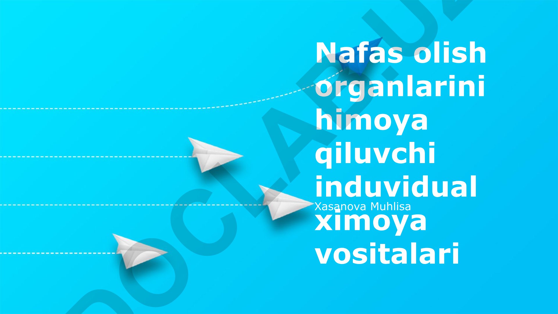 Nafas olish organlarini himoya qiluvchi induvidual ximoya vositalari