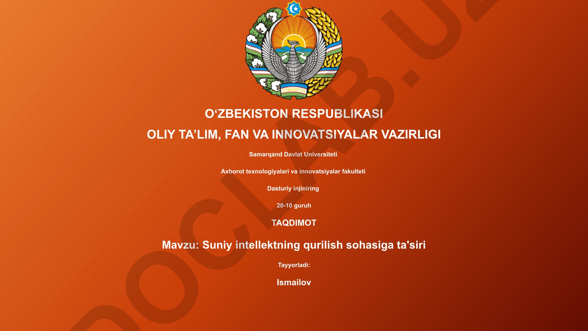 Suniy intellektning qurilish sohasiga ta'siri