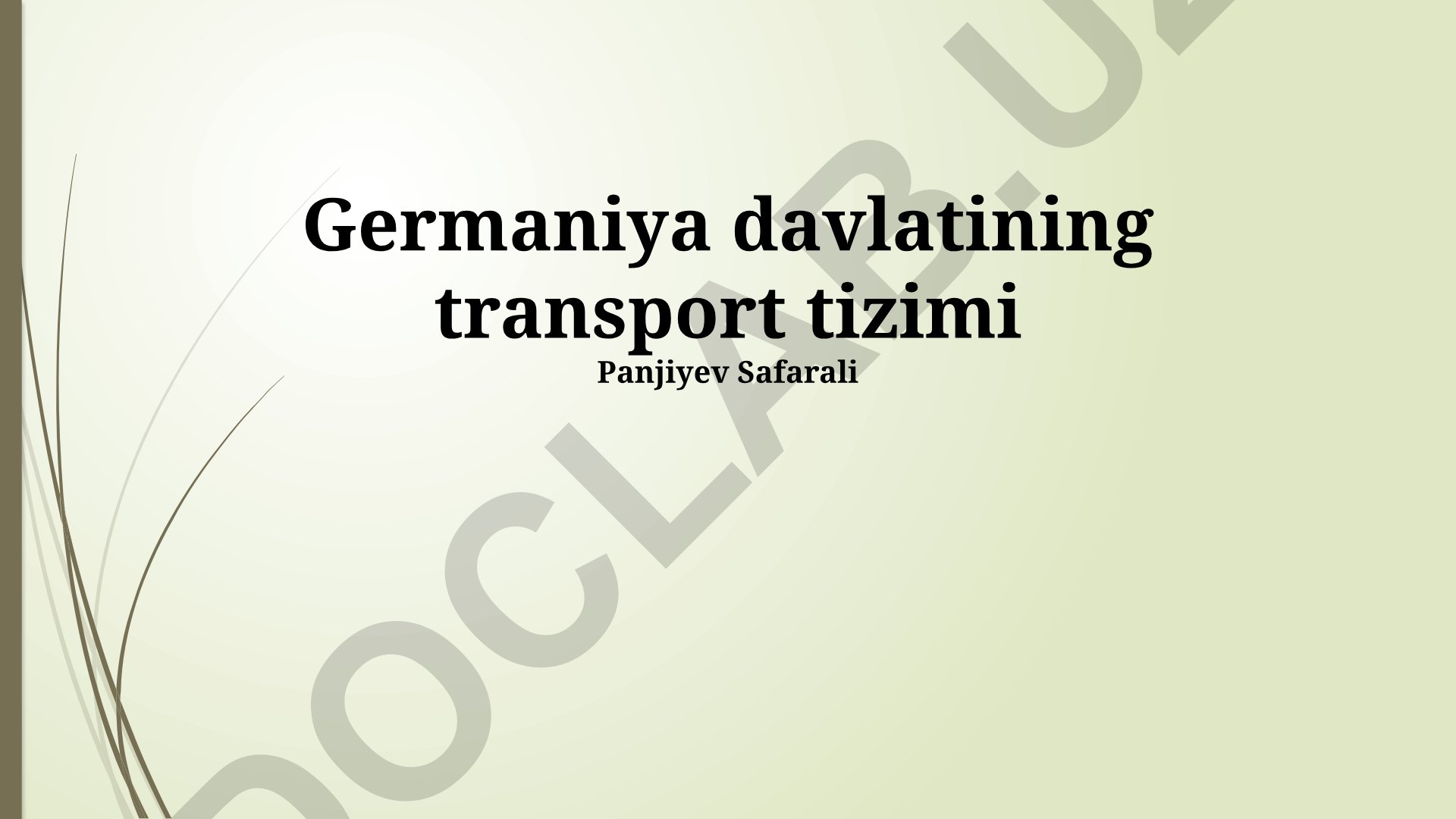 Germaniya davlatining transport tizimi