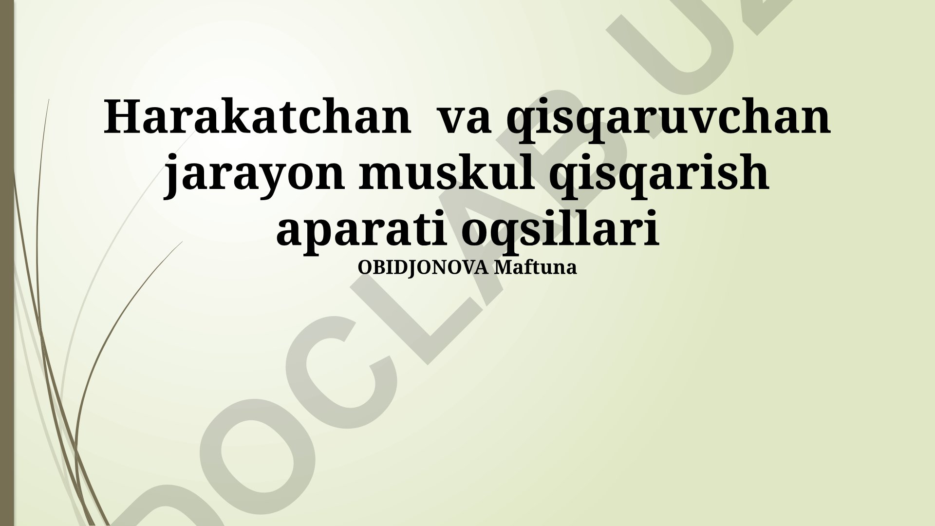 Mushak qisqarish apparati oqsillari va qisqarish mexanizmi