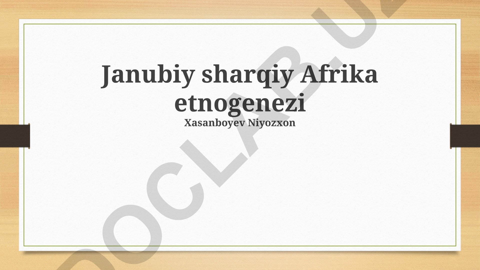 Janubiy-Sharqiy Afrika etnogenezi: Migratsiya, etnik guruhlar va madaniy almashinuv