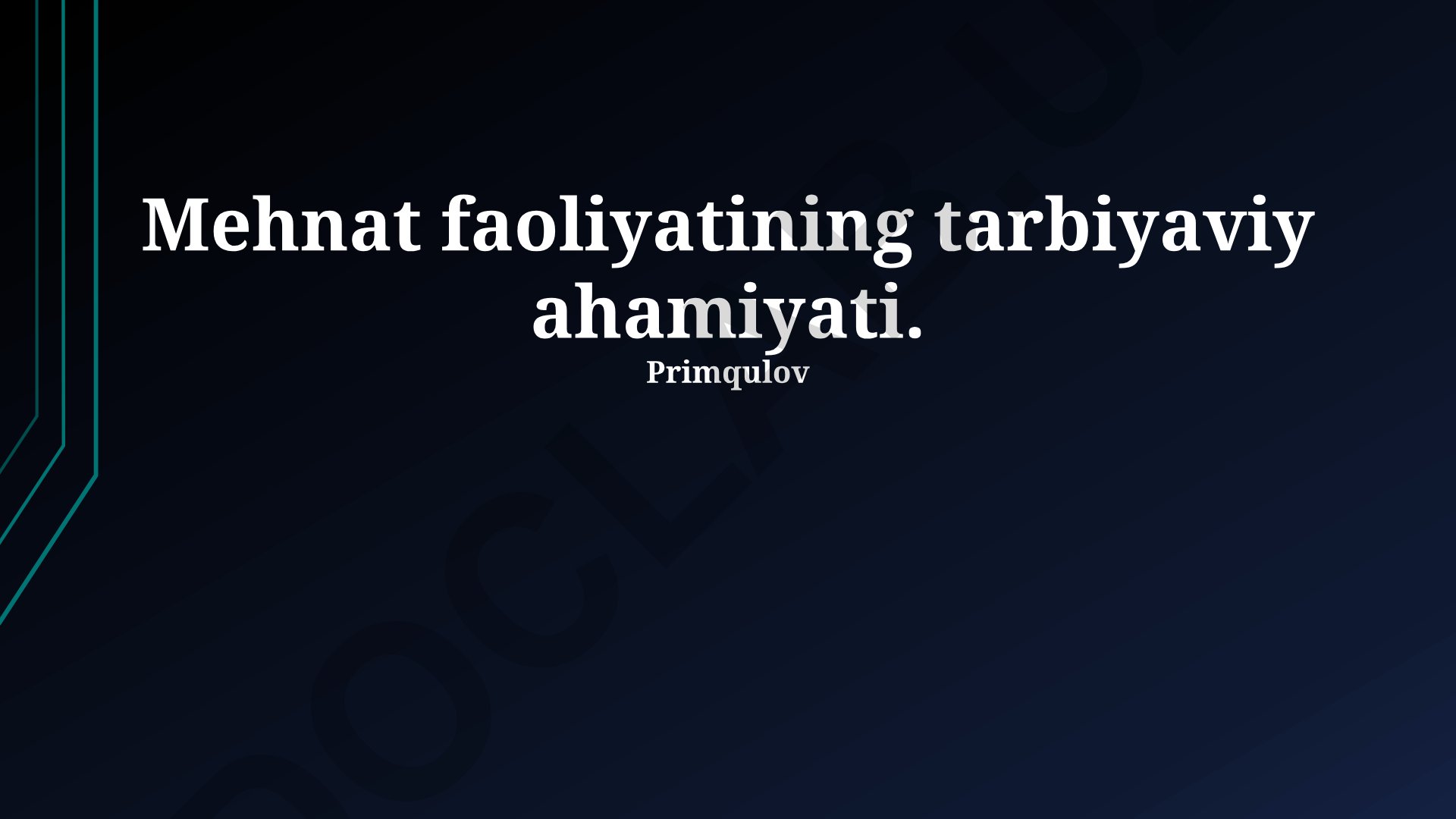 Mehnat faoliyatining tarbiyaviy va ta'limiy ahamiyati