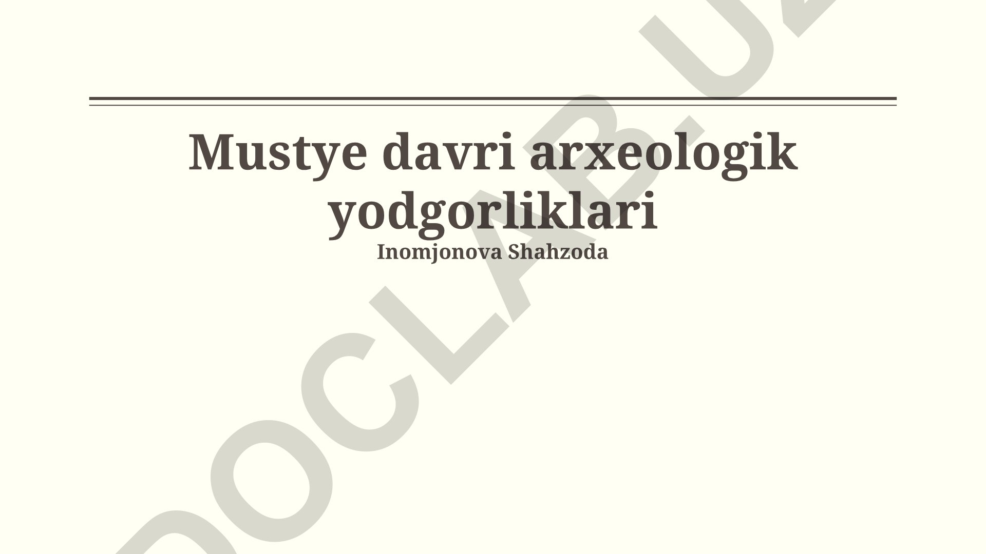 Mustye davri arxeologik yodgorliklari