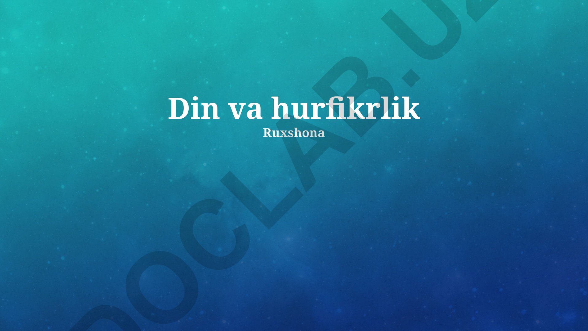 Imon va erkin fikrlashning o'zaro aloqasi