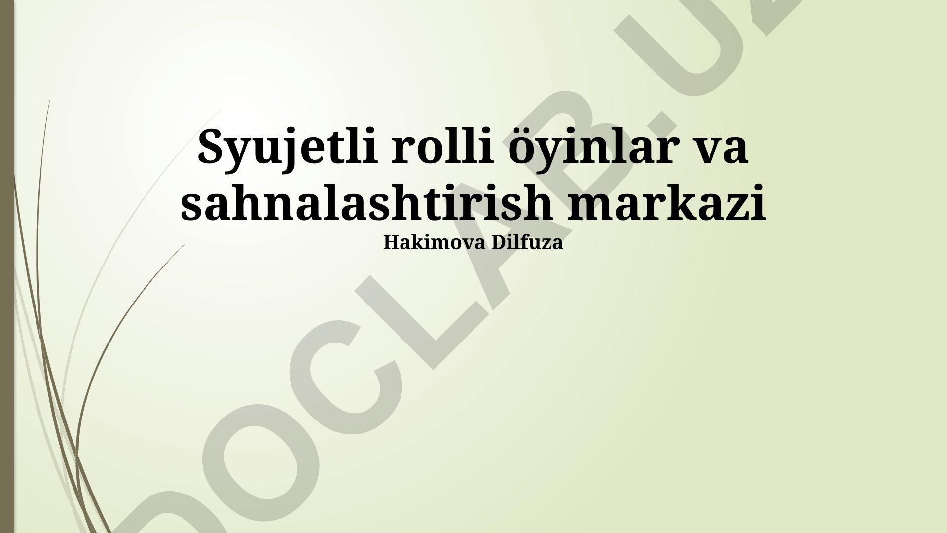 Syujetli rolli o'yinlar va sahnalashtirish markazi