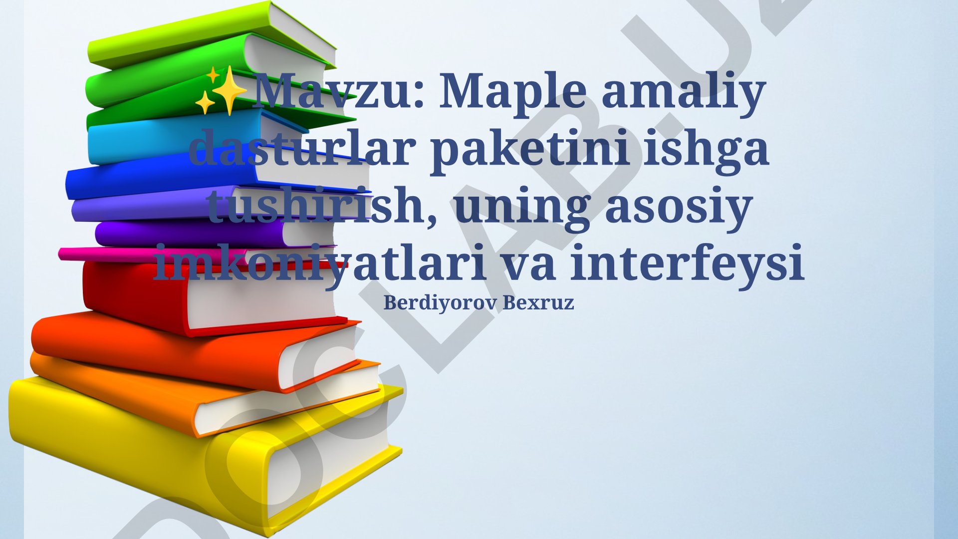 Maple amaliy dasturlar paketini ishga tushirish, uning asosiy imkoniyatlari va interfeysi