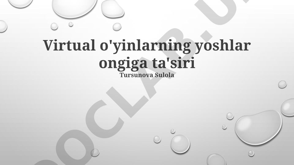 Virtual o'yinlarning yoshlar ongiga ta'siri