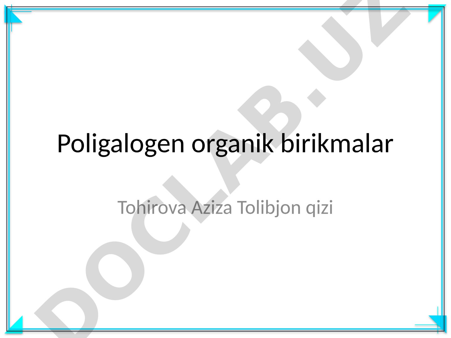 Poligalogen organik birikmalar