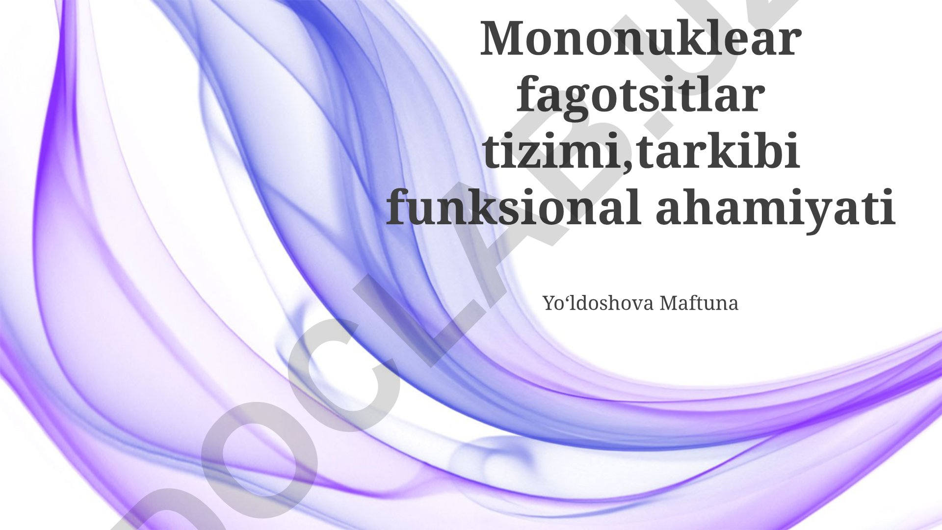 Mononuklear fagotsitlar tizimi: tarkibi va funksional ahamiyati