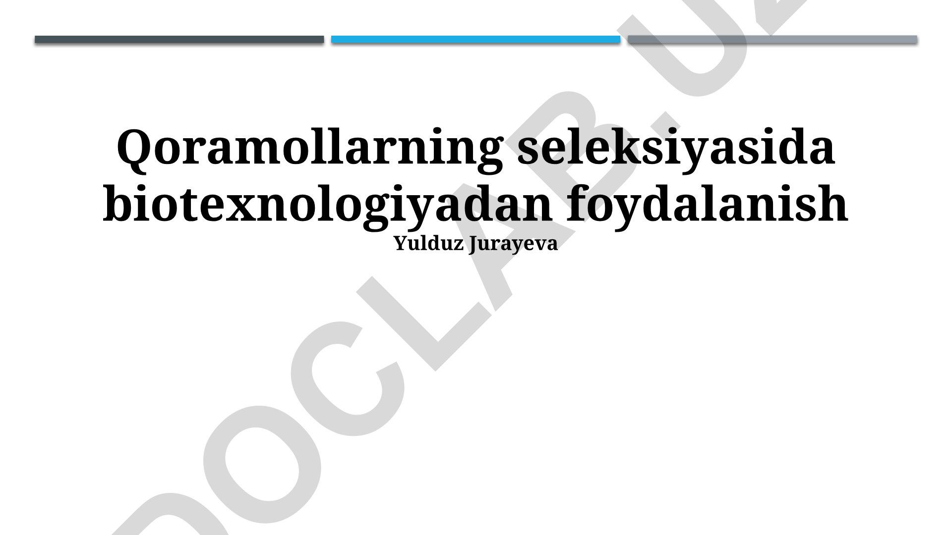 Qoramollarning seleksiyasida biotexnologiyadan foydalanish