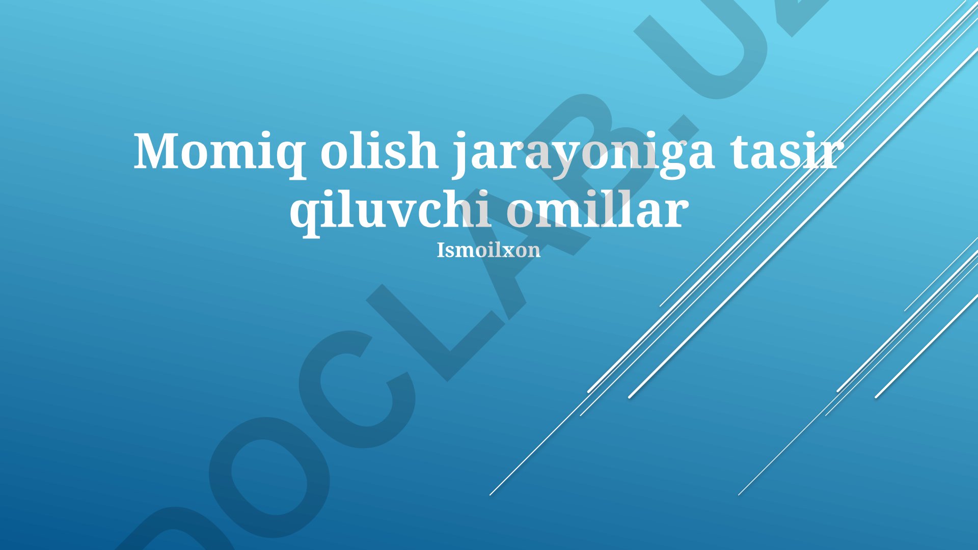 MOMIQ olish jarayoniga ta'sir qiluvchi omillar