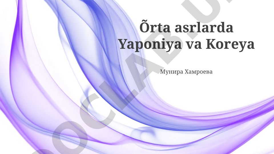 O'rta asrlarda Yaponiya va Koreya siyosiy tuzilmasi va munosabatlari