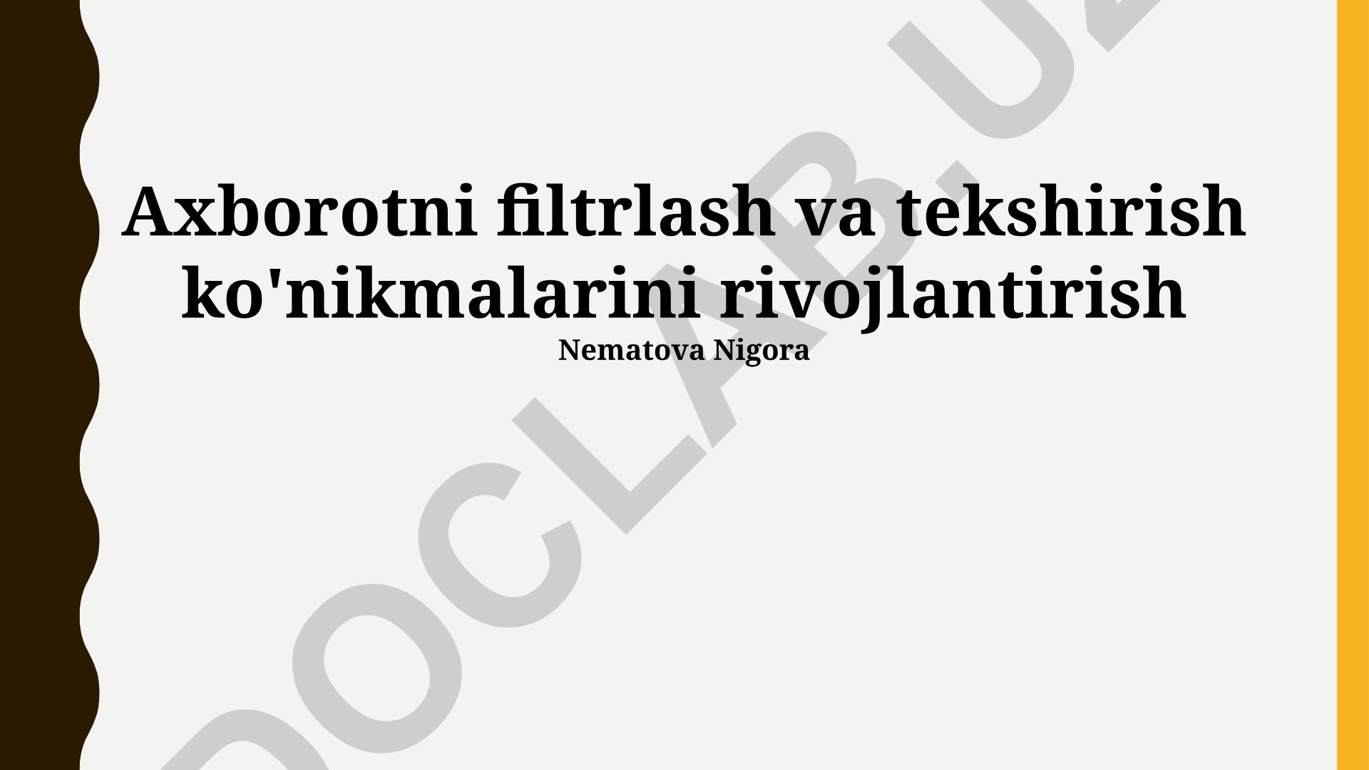 Axborotni filtrlash va tekshirish ko'nikmalarini rivojlantirish