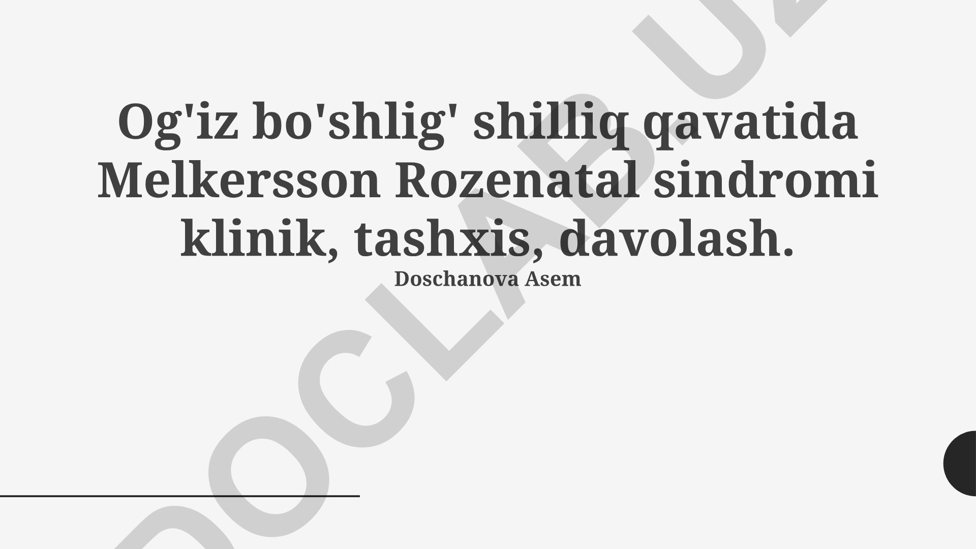 Melkersson-Rosenthal sindromi klinikasi, tashxisi va davolash usullari