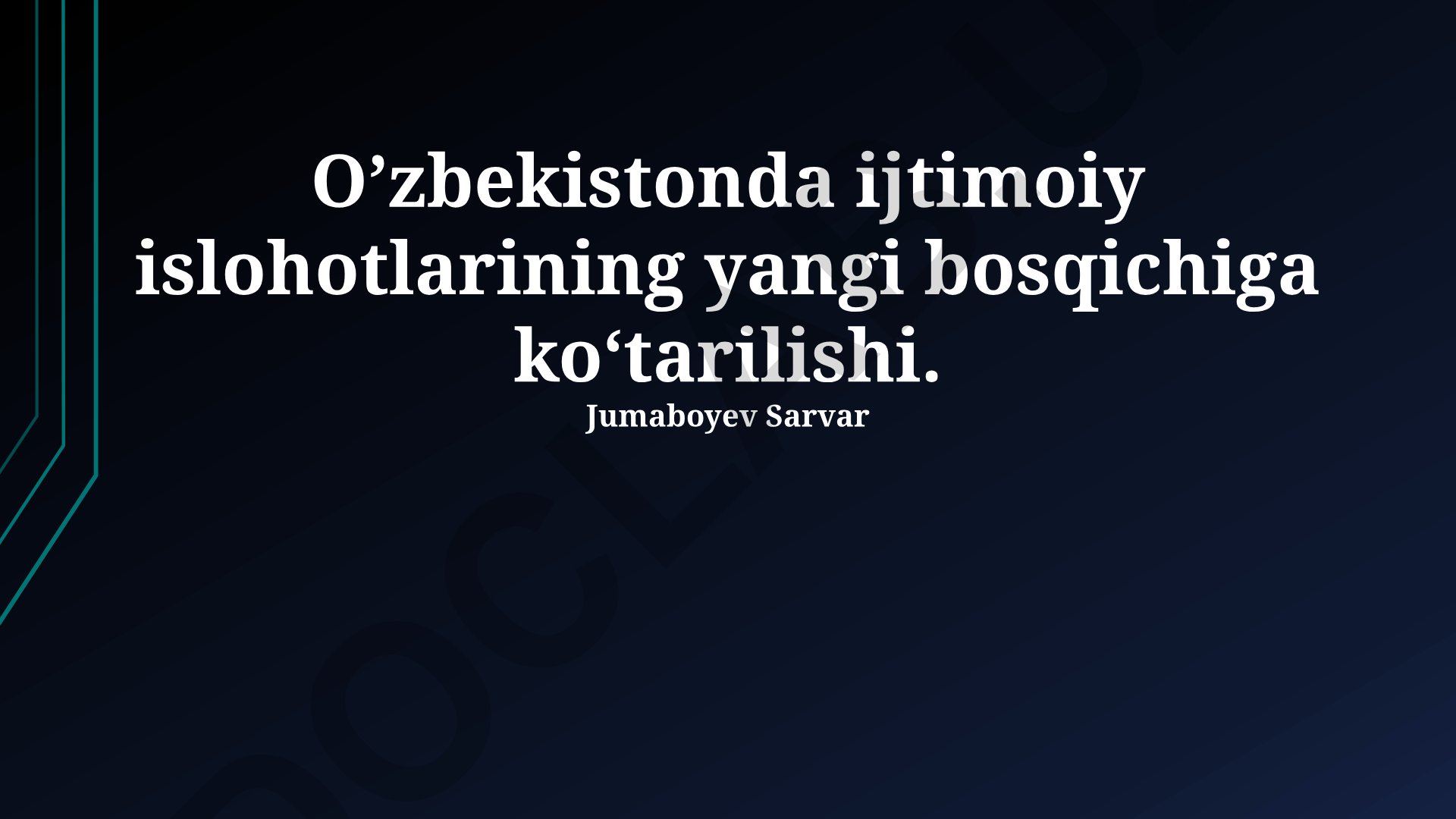 O'zbekistonda ijtimoiy islohotlarning yangi bosqichga ko'tarilishi