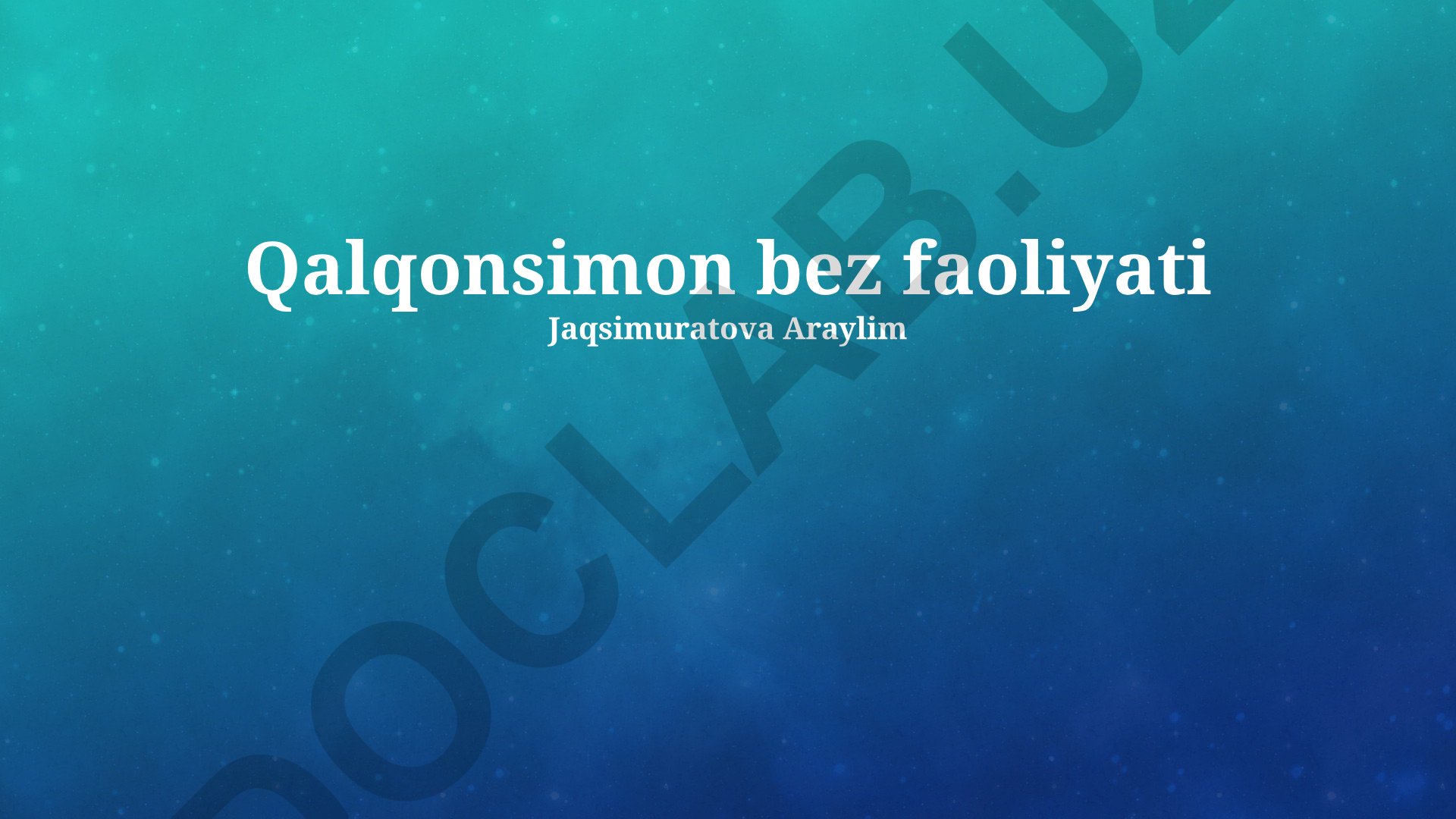 Qalqonsimon bez faoliyati va kasalliklari