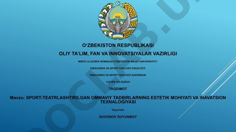 Sport-teatrlashtirilgan ommaviy tadbirlarning estetik mohiyati va innovatsion texnologiyasi