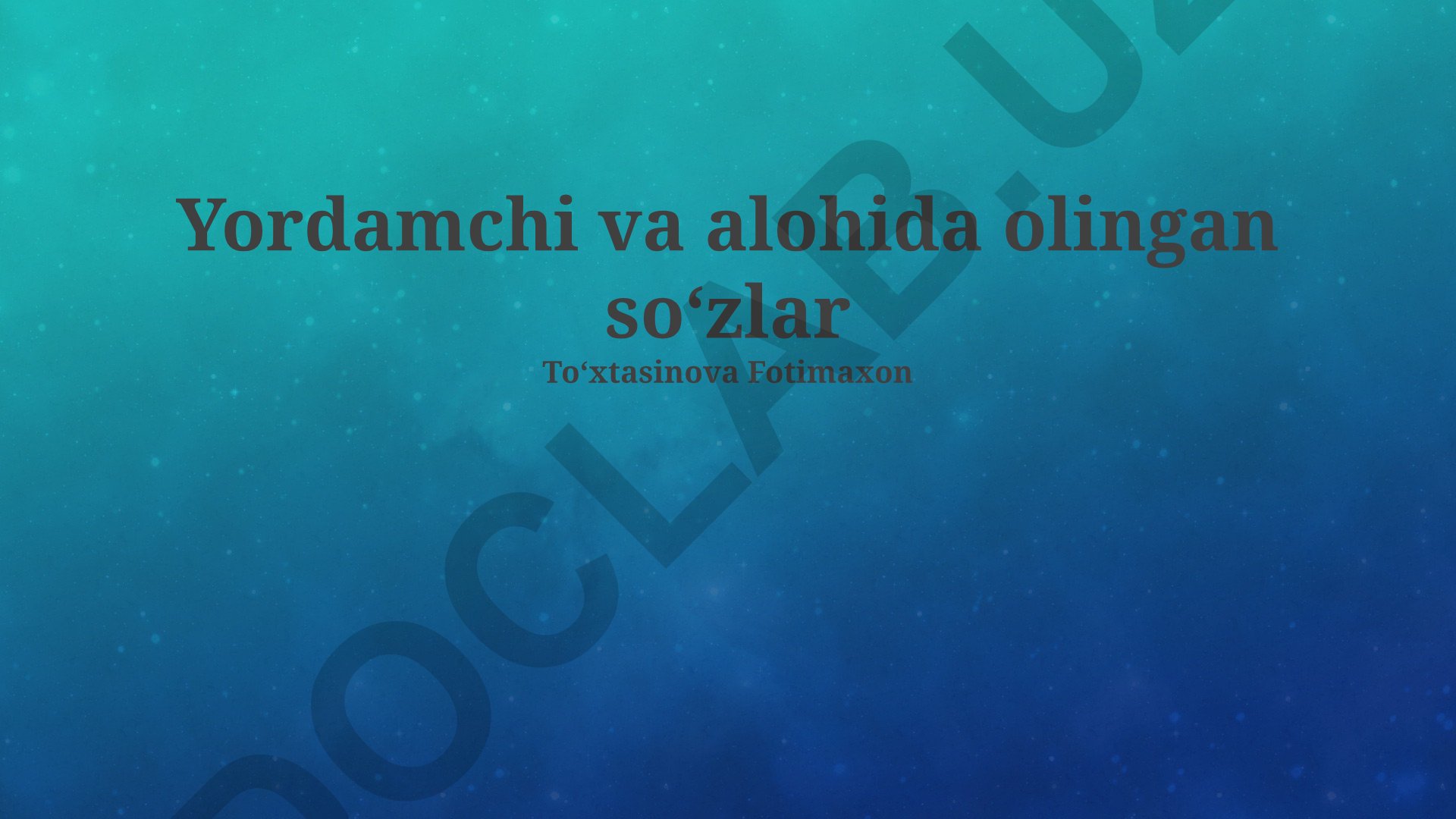 Qo'llanma va alohida olingan so'zlar tahlili
