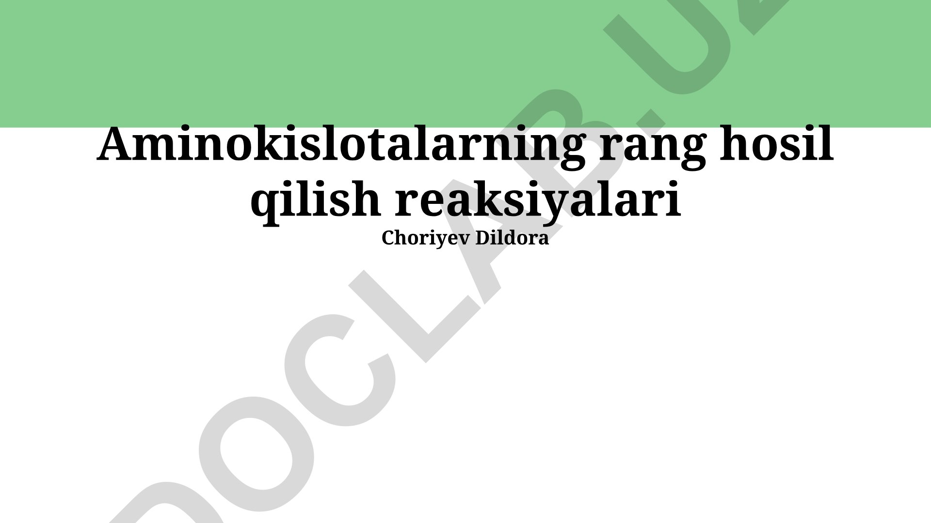 Aminokislotalarning rang hosil qilish reaksiyalari