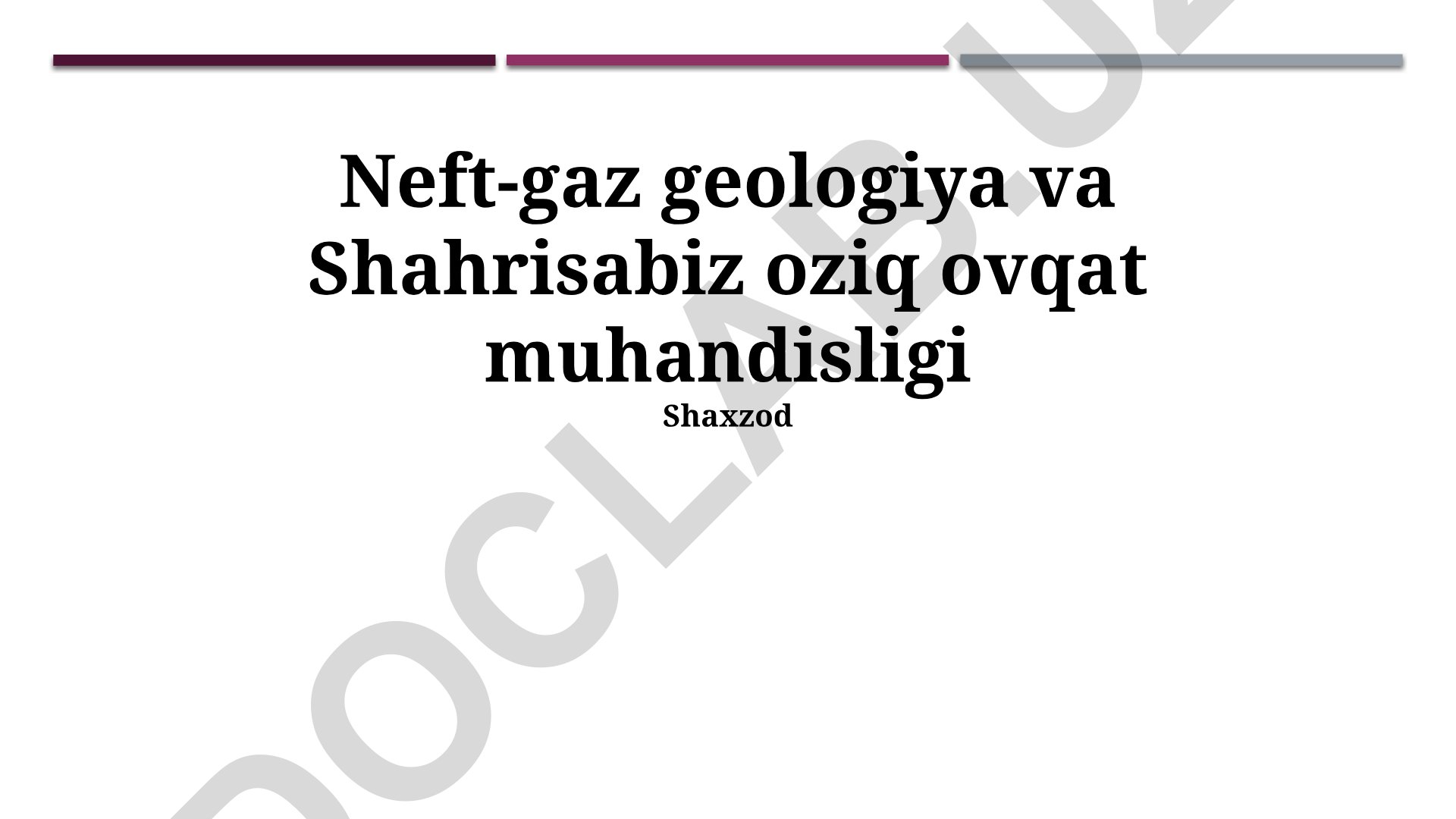 Neft-gaz geologiya va oziq-ovqat muhandisligi o'rtasidagi aloqalar