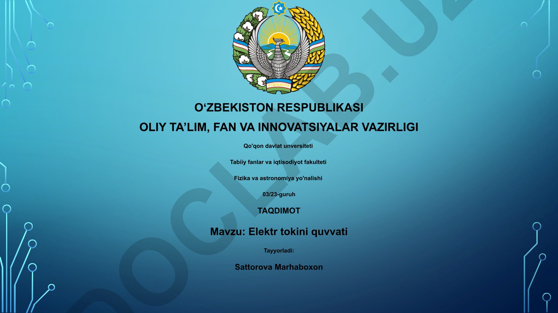 Elektr tokini quvvati