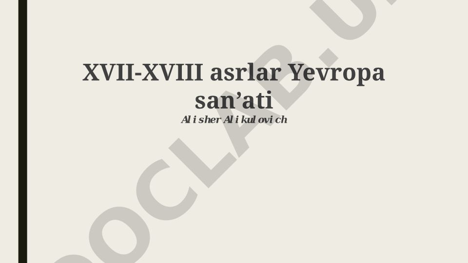 XVII-XVIII asrlar Yevropa san'ati