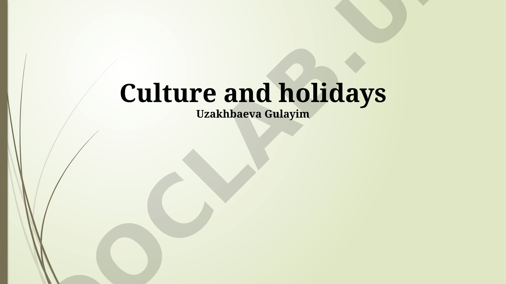 Culture and Holidays