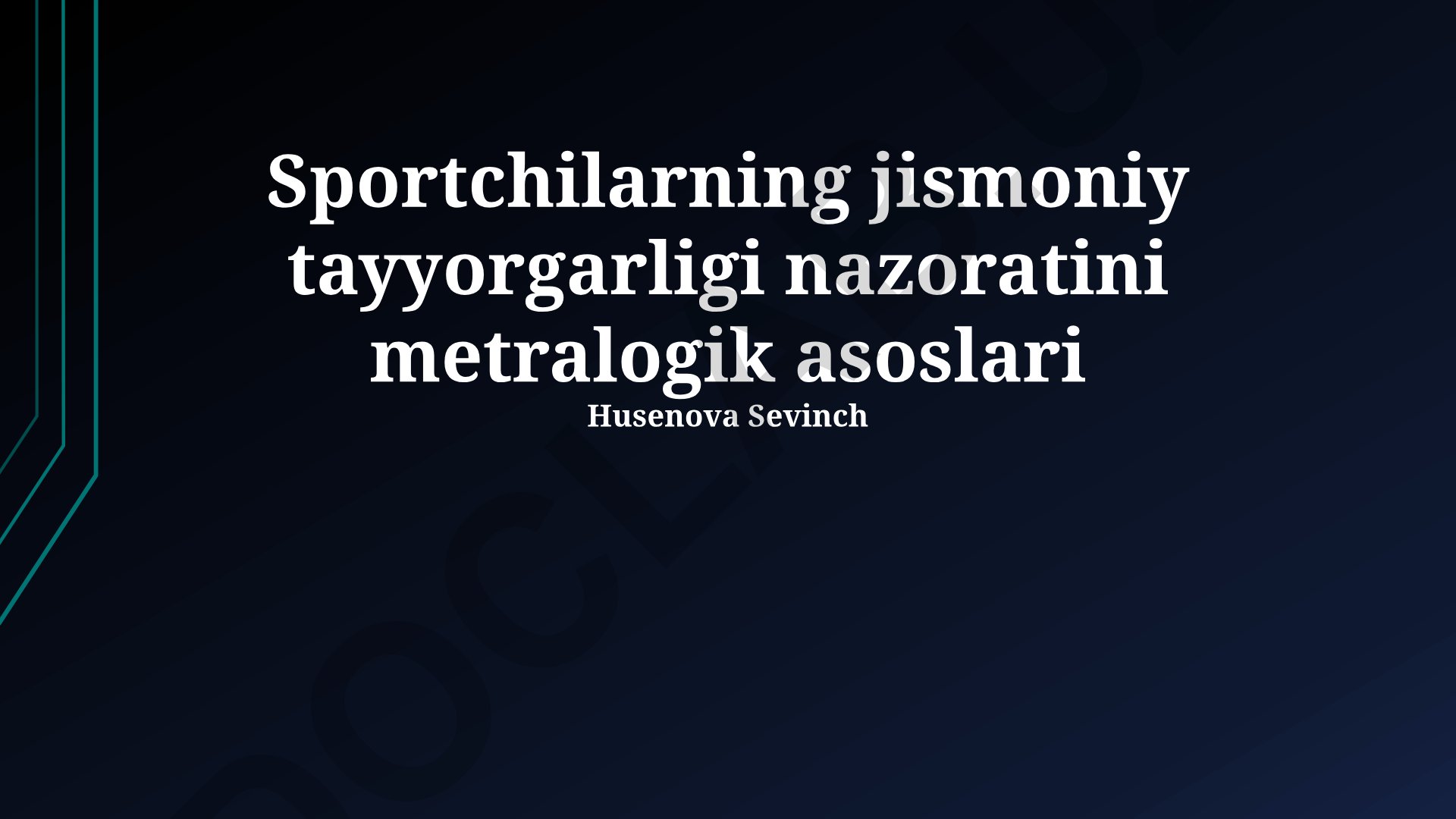 Sportchilarning jismoniy tayyorgarligi nazoratini metrologik asoslari