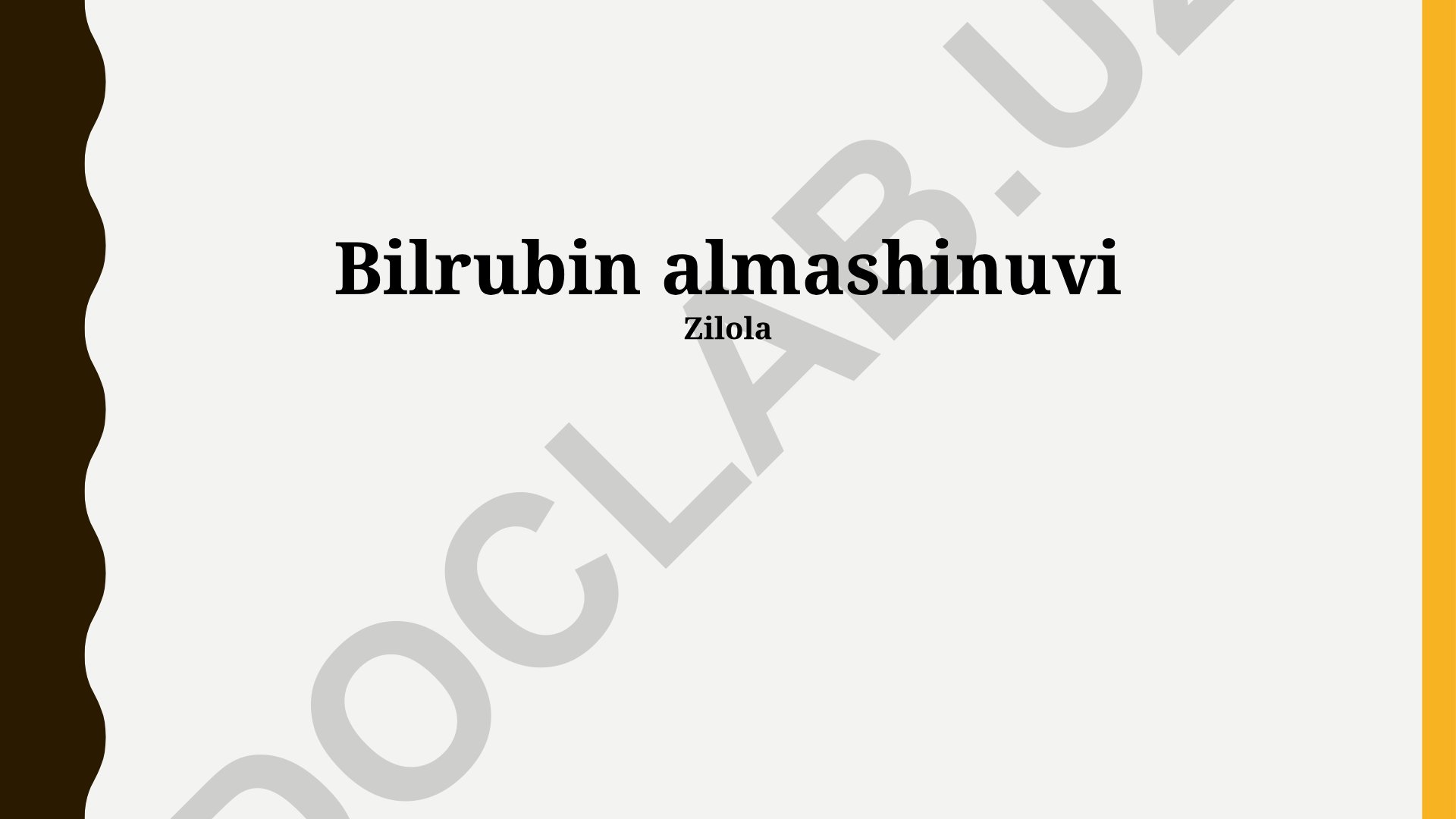 Bilirubin almashinuvi va metabolizmi