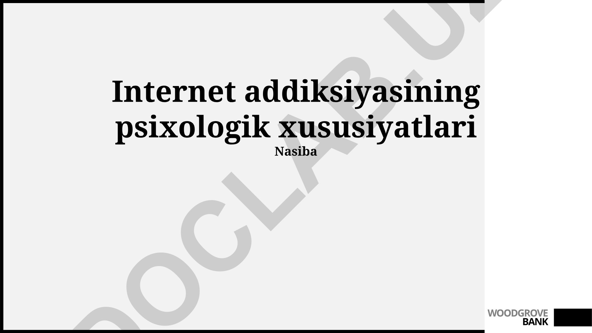 Internetga qaramlikning psixologik xususiyatlari va davolash usullari