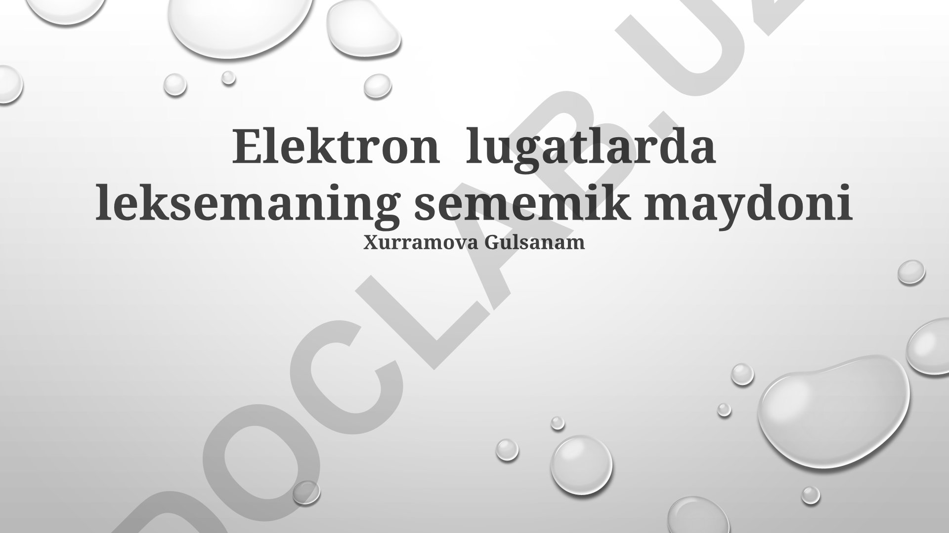 Elektron lug'atlarda leksemaning sememik maydoni