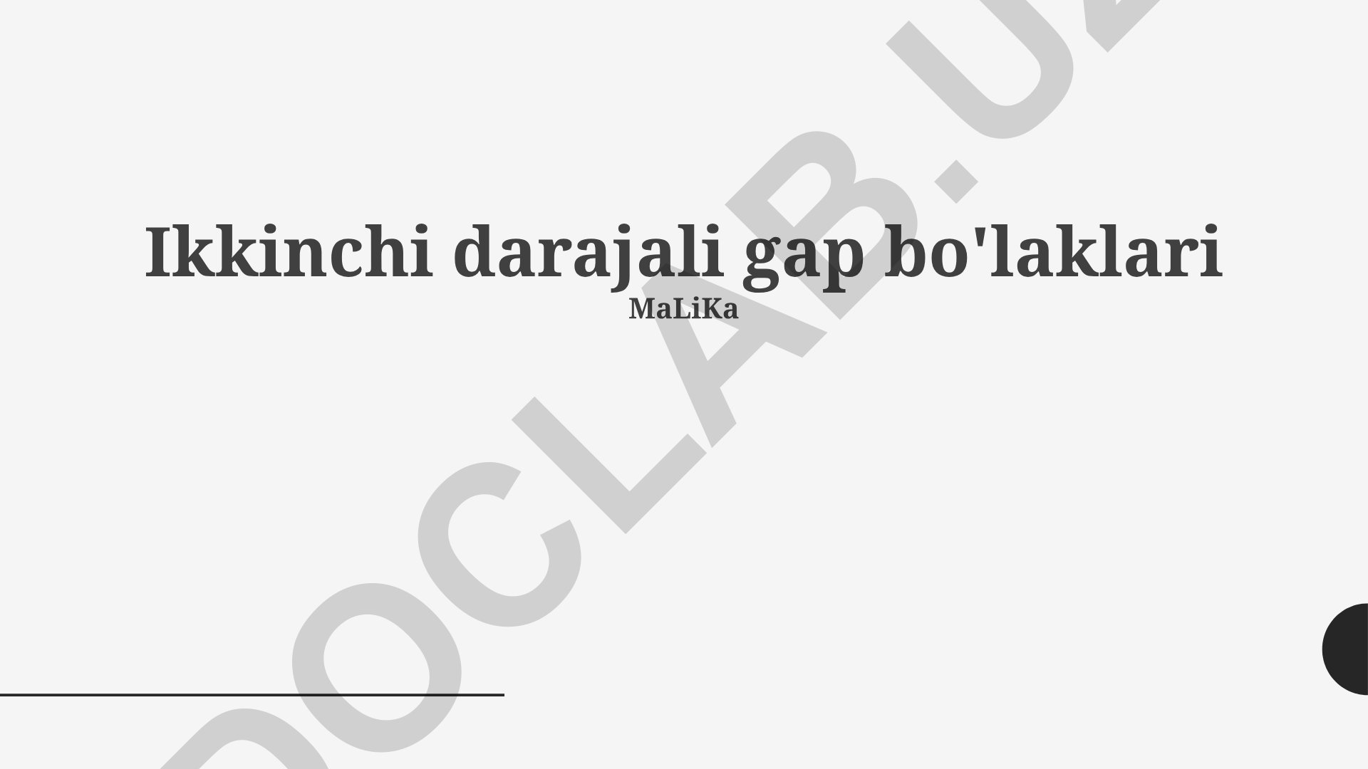 Ikkinchi darajali gap bo'laklari va hol turlari