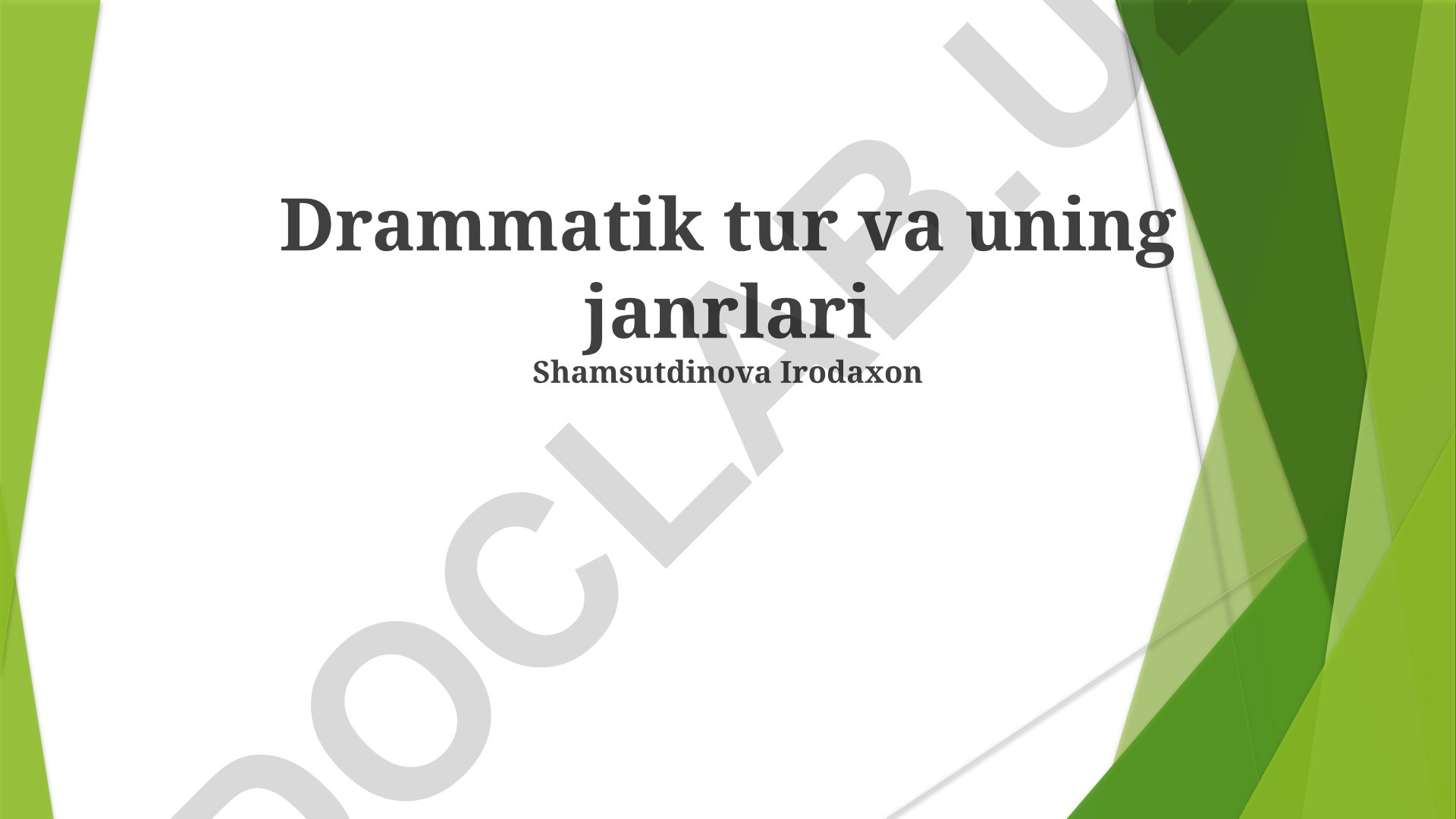 Drammatik tur va uning janrlari