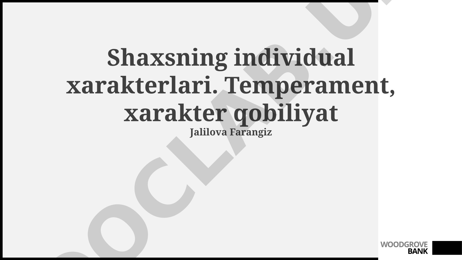 Shaxsning individual xarakterlari: Temperament, xarakter va qobiliyat