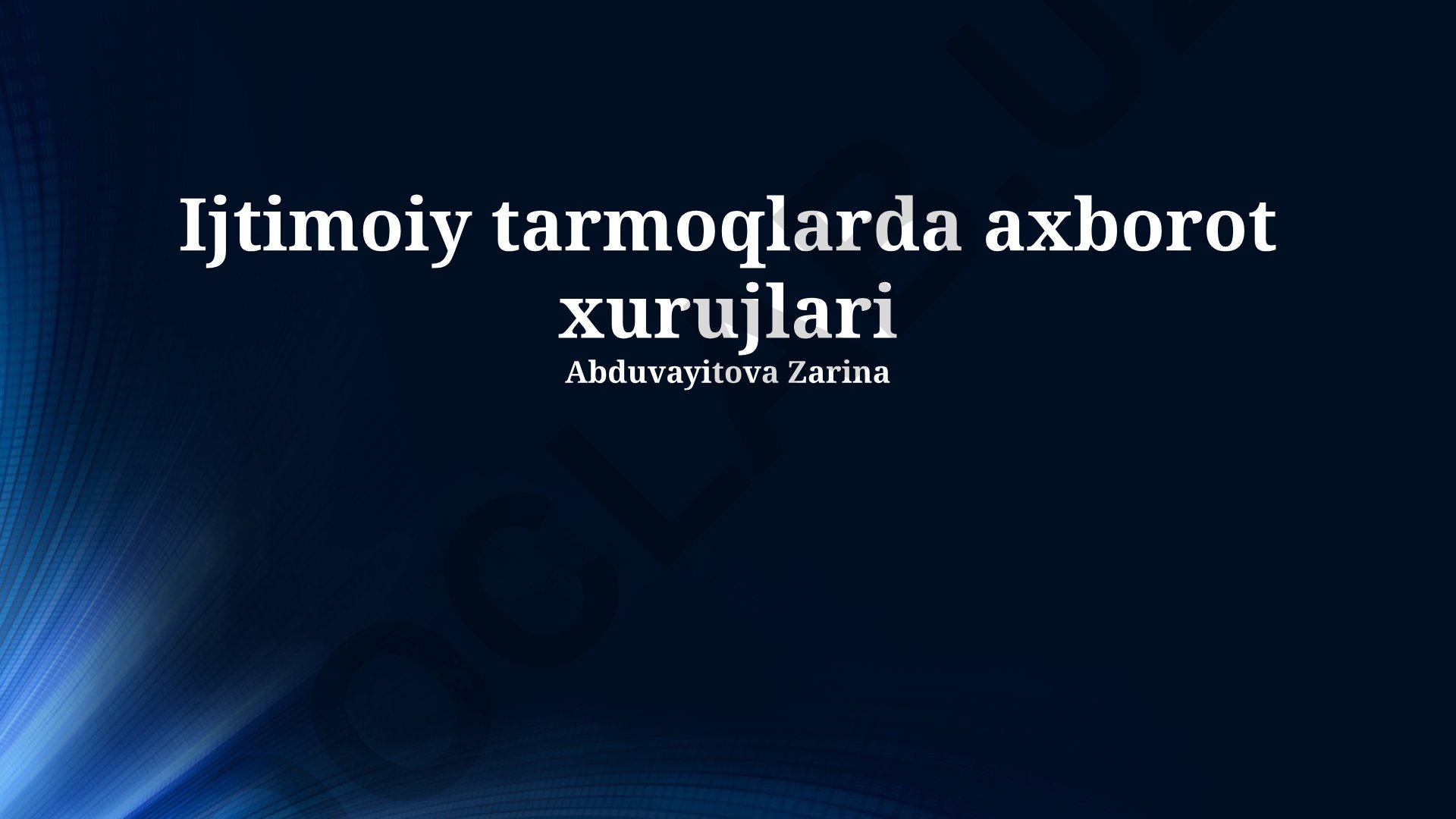 Ijtimoiy tarmoqlarda axborot xavfsizligi va hujumlar