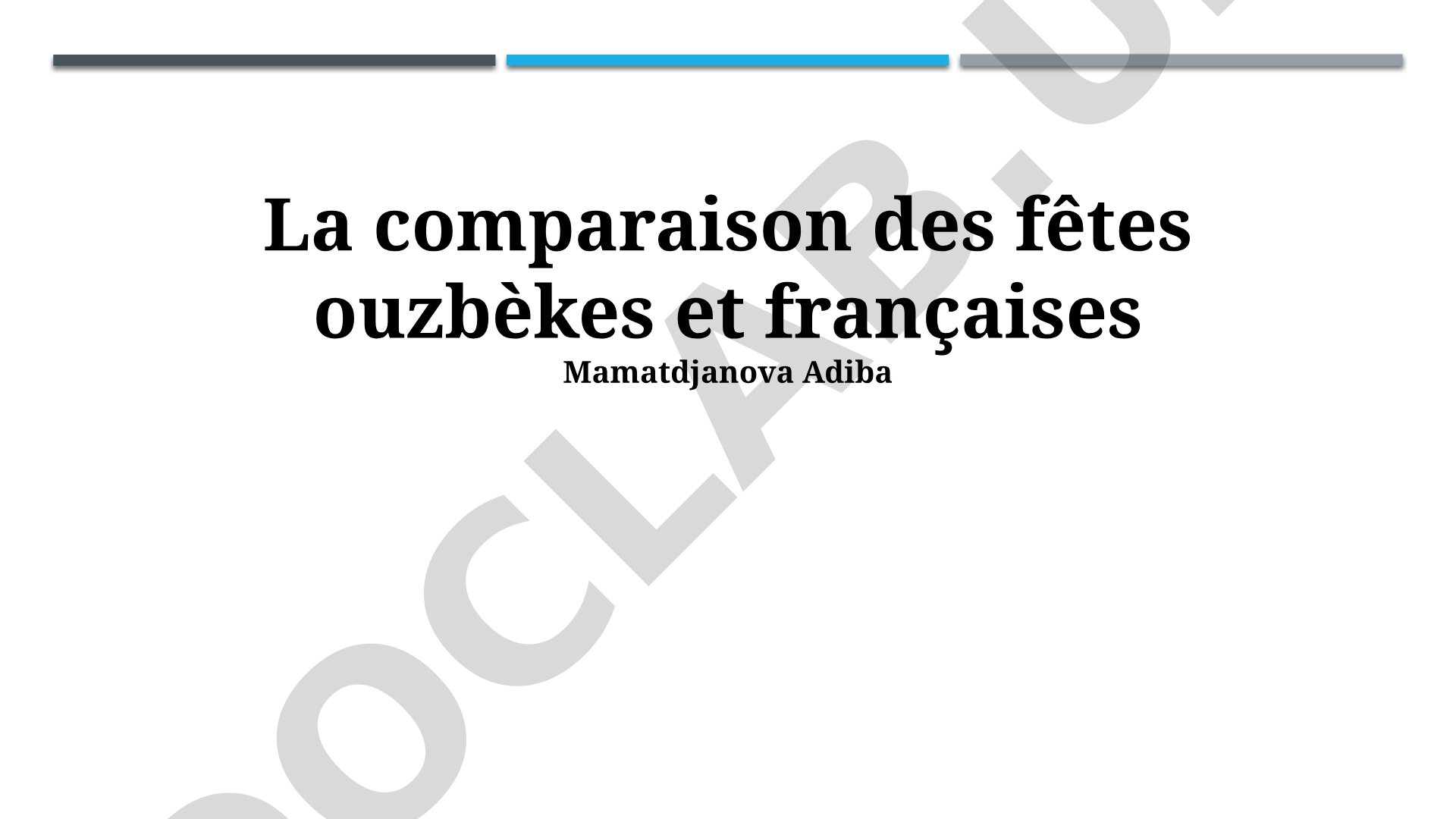 La comparaison des fêtes ouzbèkes et françaises