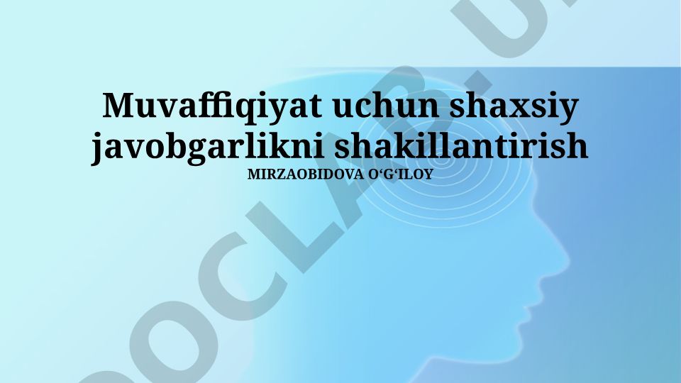 Muvaffaqiyat uchun shaxsiy javobgarlikni shakillantirish