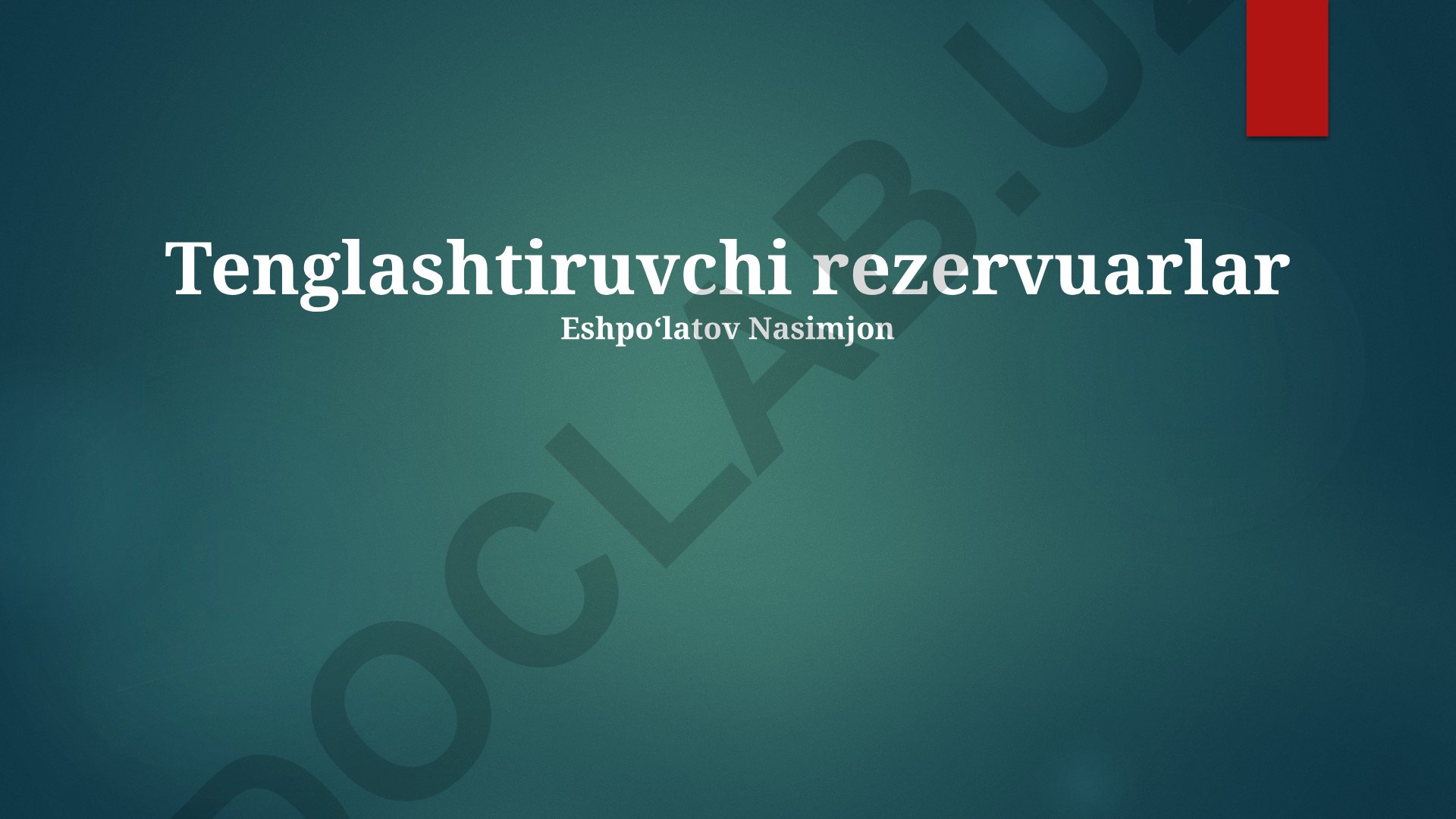 Kompensatsiya rezervuarlari turlari va boshqarish