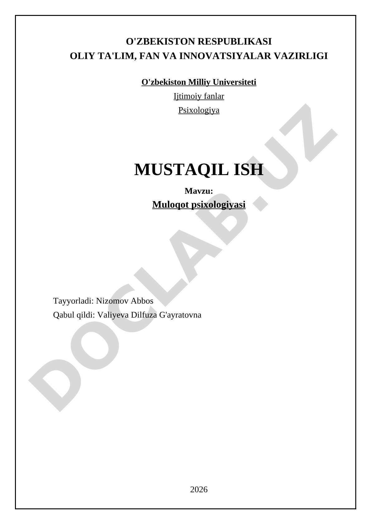 Muloqot psixologiyasi