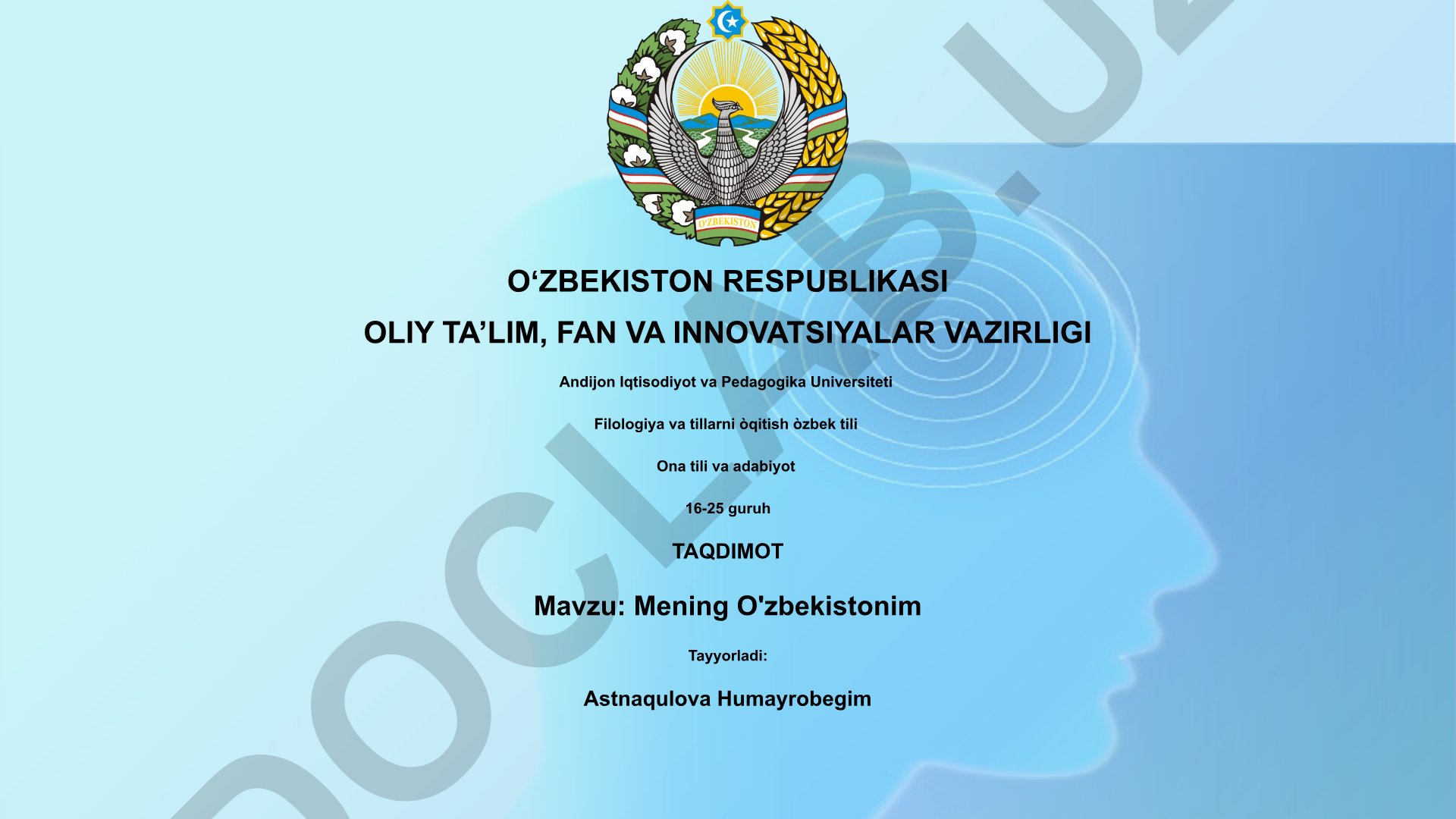 Mening O'zbekistonim
