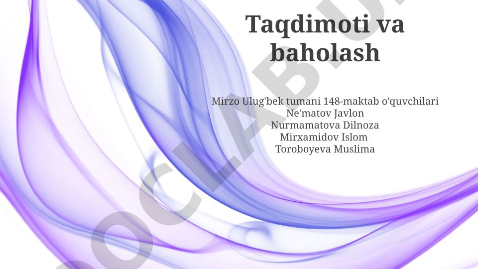 Taqdimot tushunchasi, turlari va tuzilishi